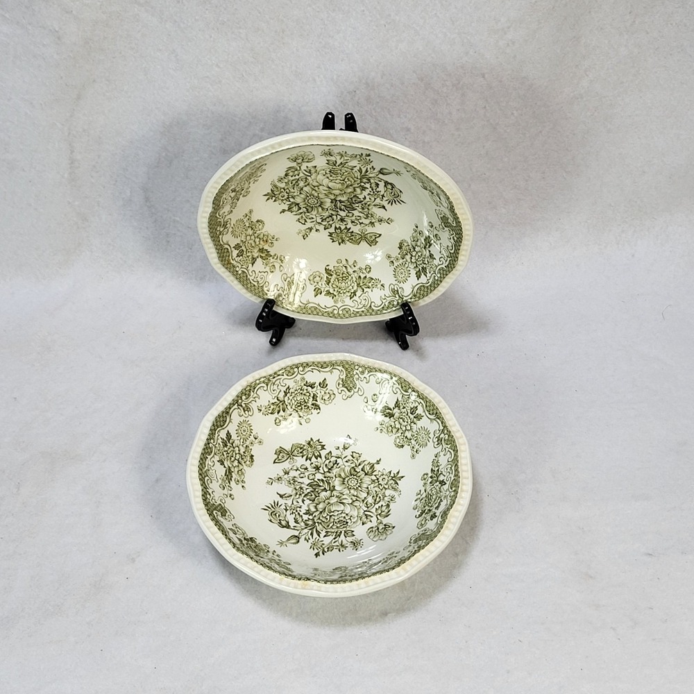 Kensington Balmoral 1801 Staffordshire Ironstone England Set 2 Bowls 6.5" - Picture 4 of 10